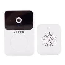 Campainha Wireless Keen Visualizable Smart Dooorbell X9 Inteligente IP Wi-Fi com Câmera HD / Alarma / 800MAH - Branco