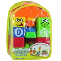 Blocos Toy Town Mochila com 15 Blocos Quebra-Cabeça