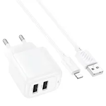 Set Cargador+Cable IP Blanco CS51A Hoco