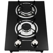 Fogareiro Fogão Megastar COOKTOP4 A Gas / 2 Bocas / 2.75KW + 1.75KW - Preto