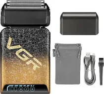 Barbeador VGR Voyager Foil Shaver V-374 Recarregável - Preto/Dourado