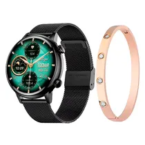 Relogio Smartwatch G-Tide Romance com IP68 / Tela 1.1" / Bluetooth / Sensor - Preto + Perfume Zohoor + Pulseira