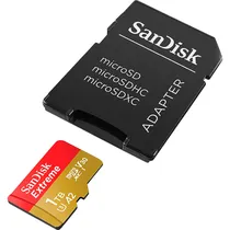 Cartão de Memória Sandisk Extreme SDSQXAV-1T00-GN6MA - 1TB - Micro SD com Adaptador - 190MB/s