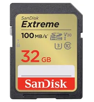 Cartão de Memória SD Sandisk Extreme U3 / V30 / 32GB / 100MBS - (SDSDXVT-032G-Gncin)