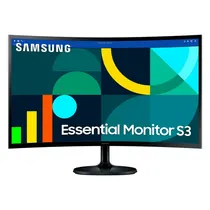 Monitor Samsung Essential S3 S36GD LS24D366GANXZA Curvo 24" Full HD (1920X1080), 100HZ, 4MS, 1XHDMI 1.4, 1XVGA (D-Sub), 1XFONE de Ouvido, Preto