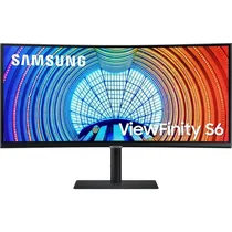 Monitor Samsung Viewfinity S6 S65UC LS34C650UANXGO Curvo 34" Ultrawide Uwqhd (3440 X 1440), 5MS, 100HZ, 1XHDMI 2.2, 1XDISPLAYPORT 1.2, 1XUSB-C, 3XUSB-A 3.0, 1XCONECTOR de Audio, 1XLAN RJ45, Speaker 5WX2, AMD Freesync, Preto