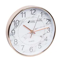 Relógio de Parede 25CM com Bordo de Bronze