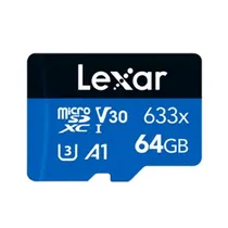 Cartão de Memória Micro SD de 64GB Lexar 633X LMS0633064G-BNNNG - Preto/Azul