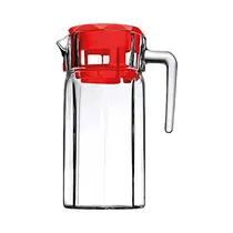 Jarra de Vidrio Pasabahce Kosem Con Tapa 43414 1.25L Transparente - Rojo