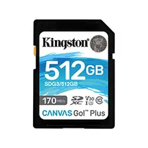 Cartão de Memória SD Kingston Canvas Go Plus U3 V30 512GB
