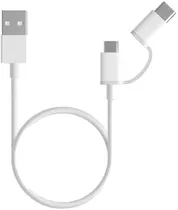 Cable 2 En 1 Xiaomi SJX01ZM Micro USB + USB-C (30CM) Branco