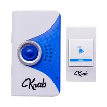 Campainha Eletrica Wireless Krab KBTEI36 com 36 Melodias / 120 Metros - Branco/Azul