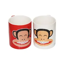 Paul Frank Tazas de Cerâmica Brancas e Vermelhas