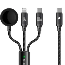 Carregador Mcdodo CA-494 USB-C A Lightning/USB-C/Wireless Charger - Black