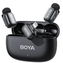 Microfone Sem Fio para Smartphone Boya Mini 2-03 com Lightning - Preto