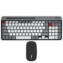 Teclado + Mouse Satellite AK-622G BT Wireless / Espanhol - Cinza / Preto