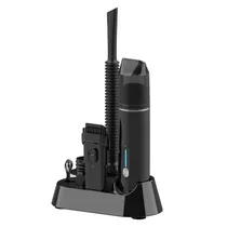 Mini Aspirador de Po 4LIFE FL21Y-102 4 Em 1 / Inflador / Sucção / Soprador / 80W / 50ML / 2000MAH / Recarregavel - Negro