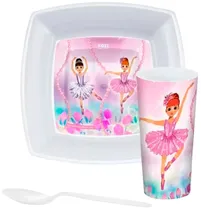 Kit Lanche Label de PLástico Quadrado Kozi Plast Dançarina 8603B - (3PCS)