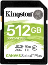 Memória SD Kingston 512GB Canvas Select Plus - 100MB/s