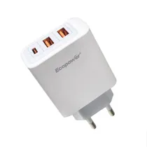Carregador Ecopower EP-7042 USB-C/USB-A 10W - Branco