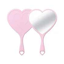 Espejo Beauty Creations Heart Shaped Handheld Pink