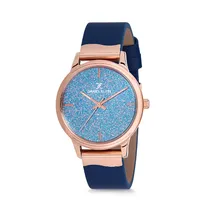 Relógio Analógico Feminino Daniel Klein Premium DK12052-6 - Azul e Rosa Ouro