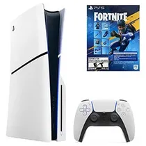 Console Sony Playstation 5 Slim CFI-2115 A01X 1TB / Bivolt - Branco + Jogo Fortnite Flowering Chaos (Americano)