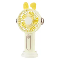Mini Ventilador Portátil Mini Fan JL8830A - 3W - Recarregável - Branco e Amarelo