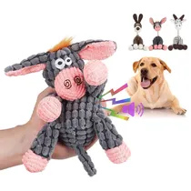 Brinquedo para Pets Em Forma de Burro de Pelúcia Mastigável.