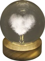 Lâmpada LED Esfera de Cristal 3D - Coração