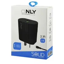 Only Carregador Turbo MOD08 V8 1USB Cable Black