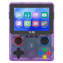 Console Game Portatil X6 Gamepad / 3D / 3.5" / TF Card 32GB / Recarregavel - Roxo