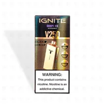 Ignite Vaper Desechable V250 Gold 25000PUFFS Grape Ice