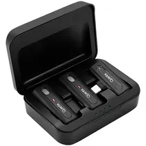 Microfono Sem Fio Dual para Smartphone Quanta QTMDM20 com USB-C – Preto