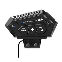 Intercomunicador Bluetooth para Moto / Fone de Ouvido para Capacete Sem Fio Helmet BT-12B / 3.7V - Cinza/Preto
